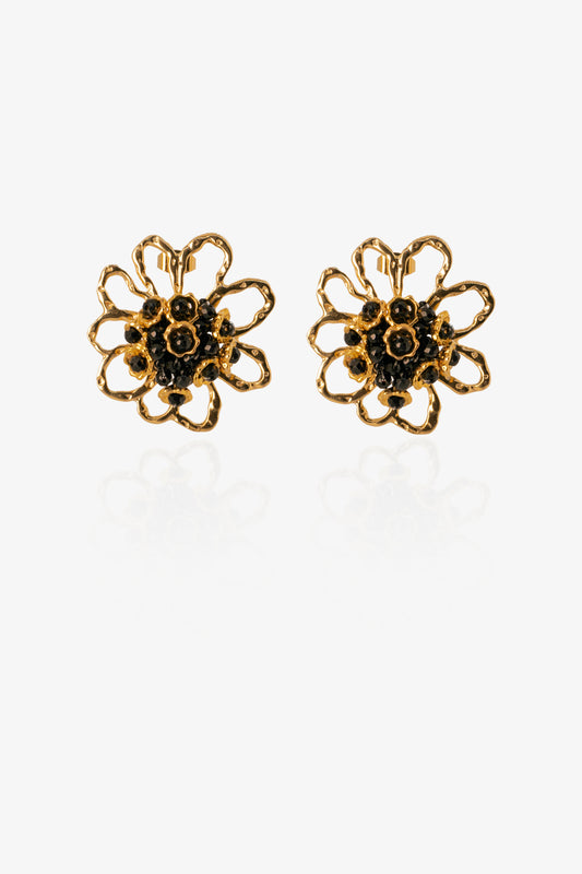 ARETE MARGARITONA PISTILOS- NEGRO